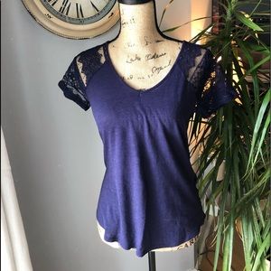 Dark Blue Scooped Top
